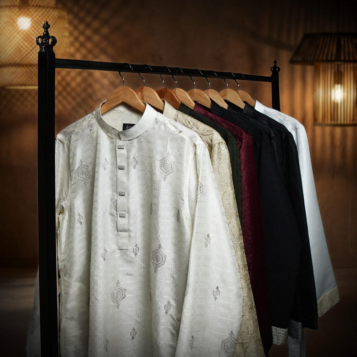 Creamy Off-White Panjabi with Contrast-6 Moonlight - Creamy Off-White Panjabi with Contrast - Image 5