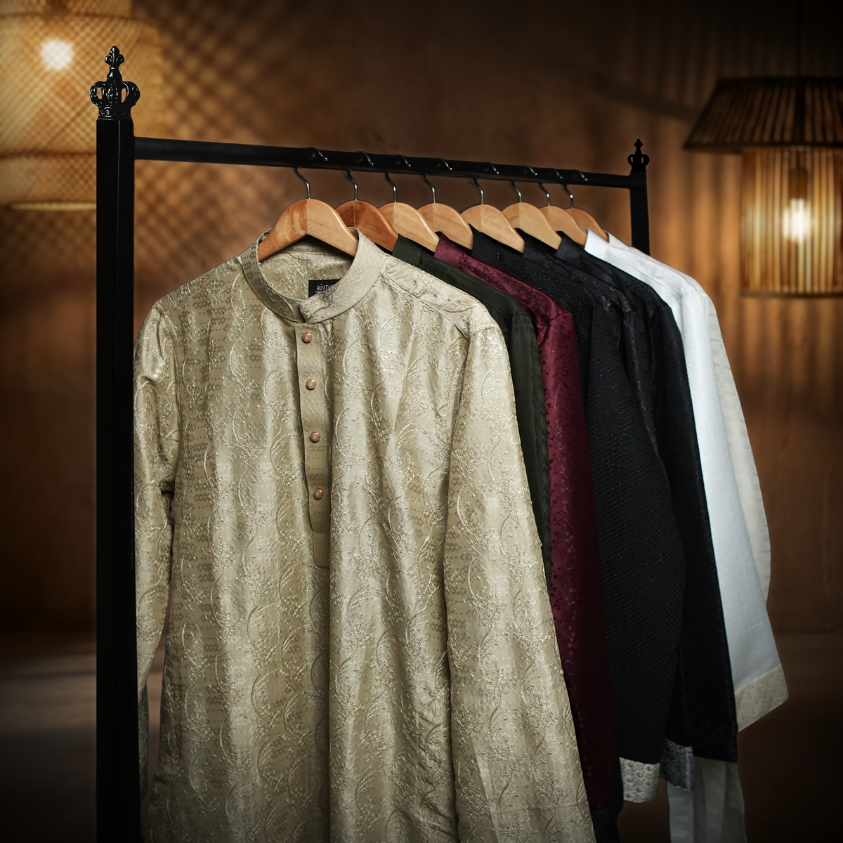 Gold Textured Panjabi-6 Desert Sultan - Gold Textured Panjabi - Image 5