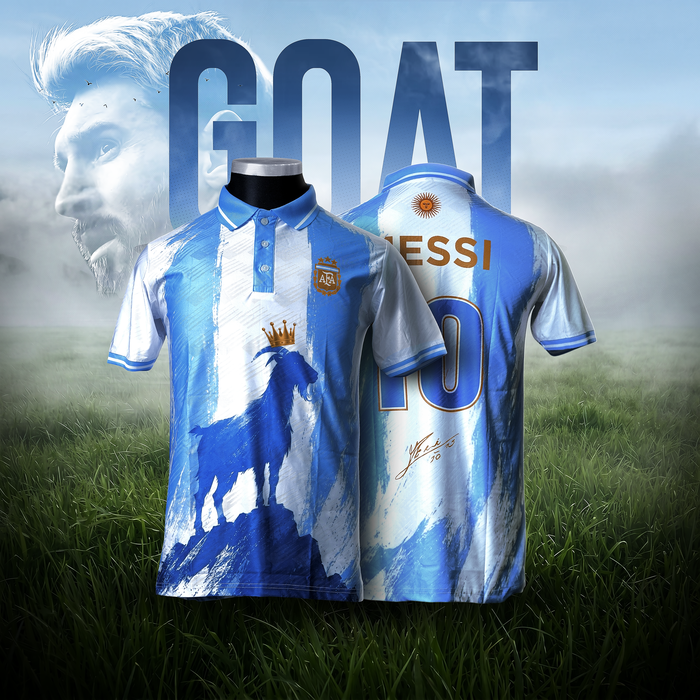 Lionel Messi – G.O.A.T World Cup Polo Shirt - Lionel Messi - G.O.A.T - Argentina - Image 1